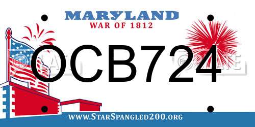 OCB724 Maryland License Plate