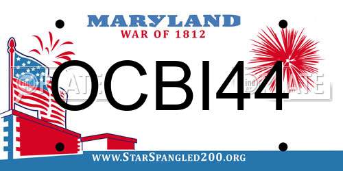 OCBI44 Maryland License Plate