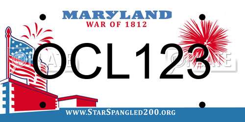 OCL123 Maryland License Plate