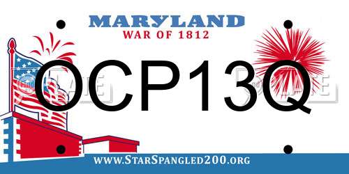 OCP13Q Maryland License Plate