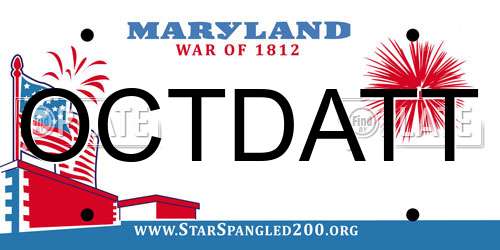 OCTDATT Maryland License Plate