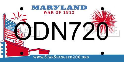 ODN720 Maryland License Plate