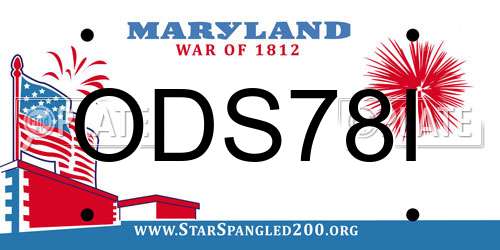 ODS78I Maryland License Plate