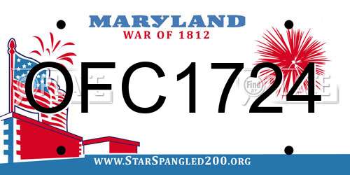 OFC1724 Maryland License Plate