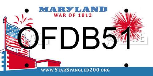 OFDB51 Maryland License Plate