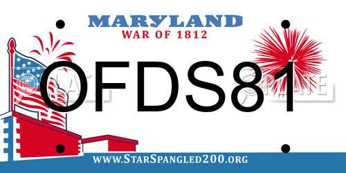OFDS81 Maryland License Plate