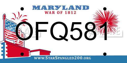 OFQ581 Maryland License Plate