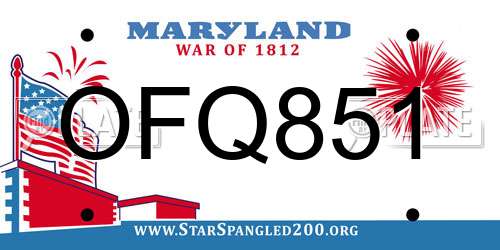OFQ851 Maryland License Plate