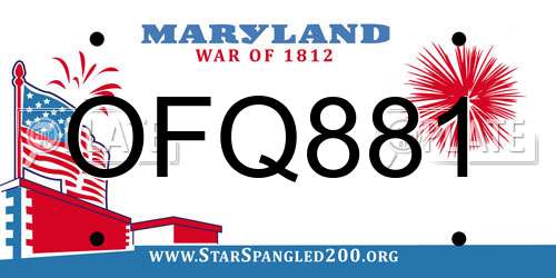 OFQ881 Maryland License Plate