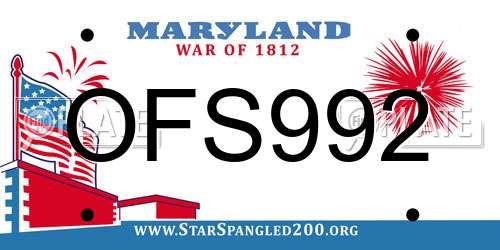 OFS992 Maryland License Plate