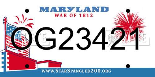 OG23421 Maryland License Plate