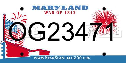 OG23471 Maryland License Plate