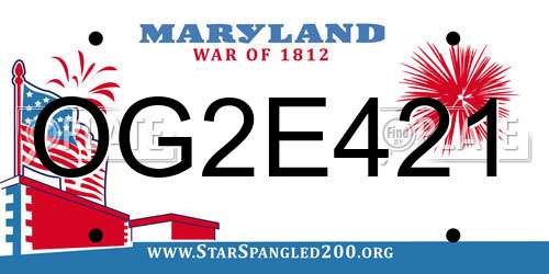 OG2E421 Maryland License Plate