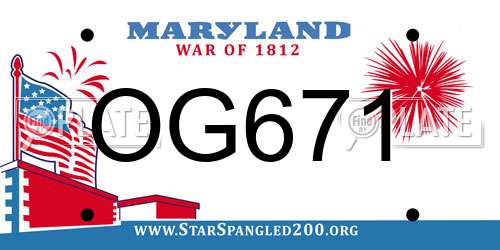 OG671 Maryland License Plate