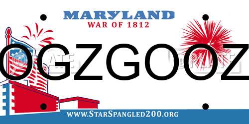 OGZGOOZ Maryland License Plate