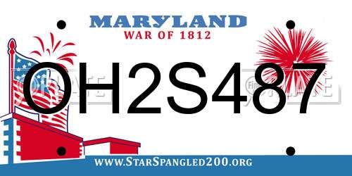 OH2S487 Maryland License Plate