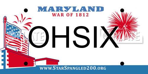 OHSIX Maryland License Plate
