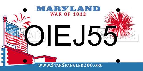 OIEJ55 Maryland License Plate