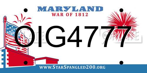 OIG4777 Maryland License Plate