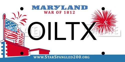OILTX Maryland License Plate