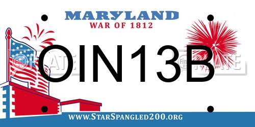 OIN13B Maryland License Plate