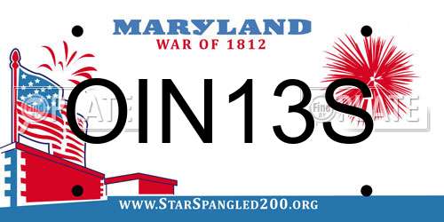OIN13S Maryland License Plate