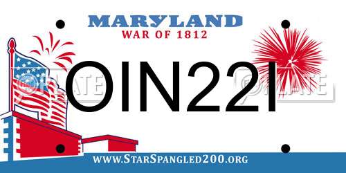 OIN22I Maryland License Plate