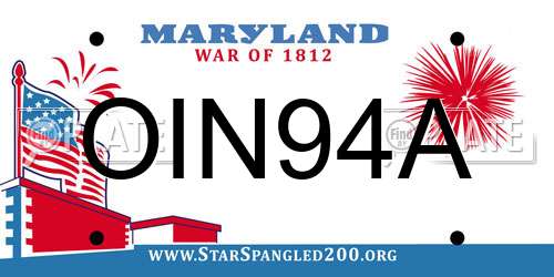 OIN94A Maryland License Plate