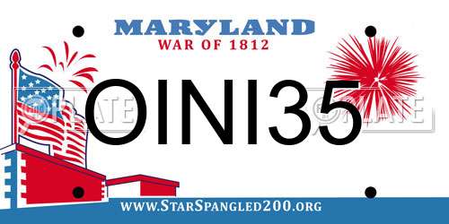 OINI35 Maryland License Plate