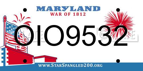 OIO9532 Maryland License Plate
