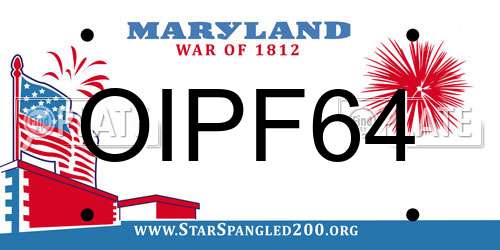 OIPF64 Maryland License Plate