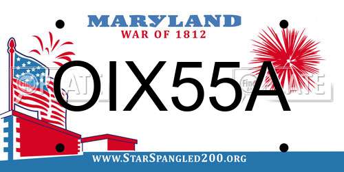 OIX55A Maryland License Plate