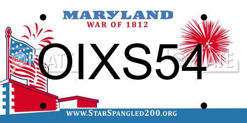 OIXS54 Maryland License Plate