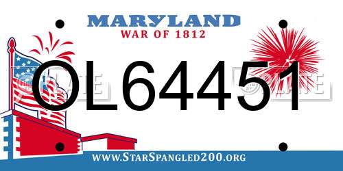 OL64451 Maryland License Plate