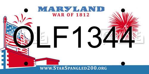 OLF1344 Maryland License Plate