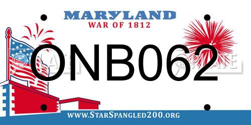 ONB062 Maryland License Plate