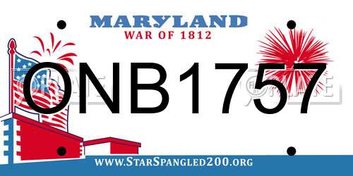 ONB1757 Maryland License Plate