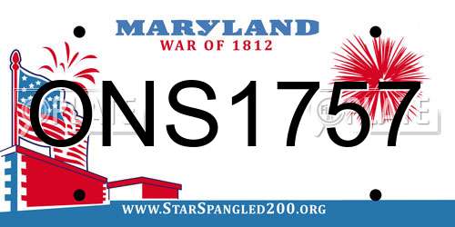 ONS1757 Maryland License Plate