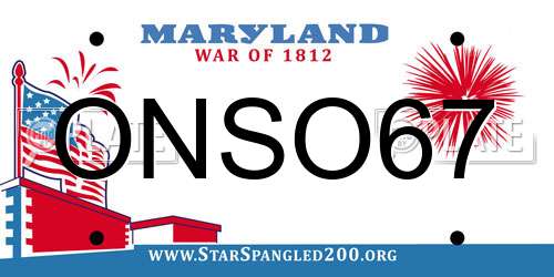 ONSO67 Maryland License Plate