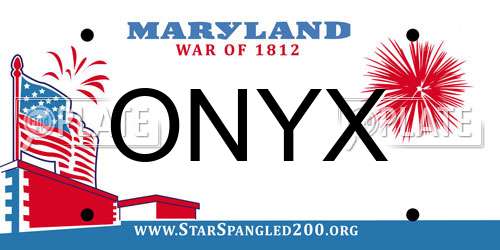 ONYX Maryland License Plate