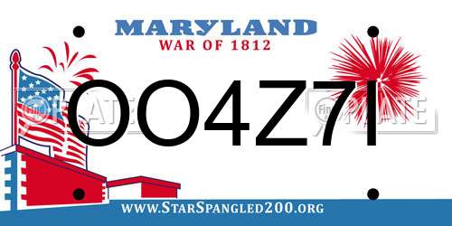 OO4Z7I Maryland License Plate