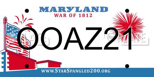 OOAZ21 Maryland License Plate