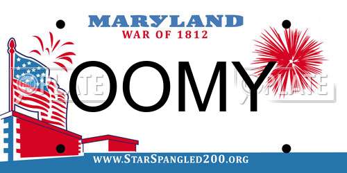 OOMY Maryland License Plate