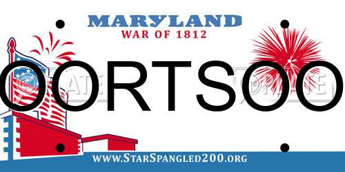 OORTSOO Maryland License Plate