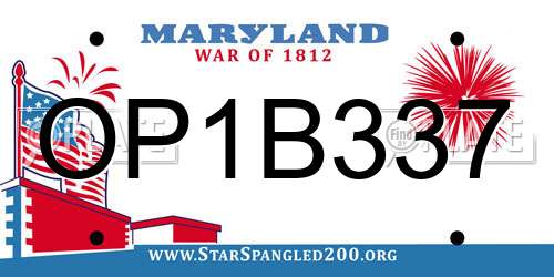 OP1B337 Maryland License Plate