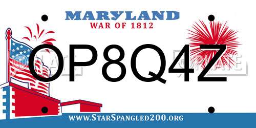 OP8Q4Z Maryland License Plate