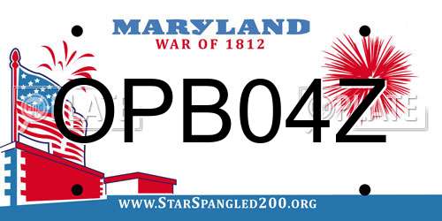 OPB04Z Maryland License Plate