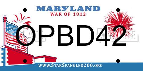 OPBD42 Maryland License Plate