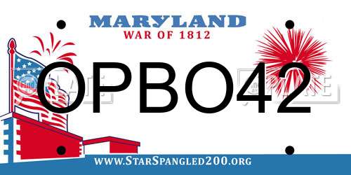 OPBO42 Maryland License Plate