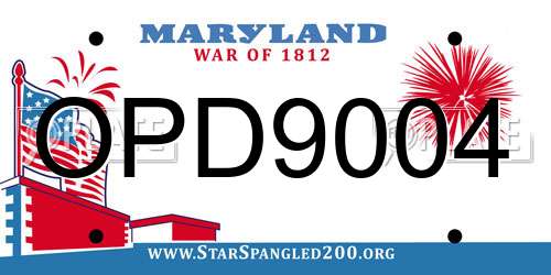 OPD9004 Maryland License Plate